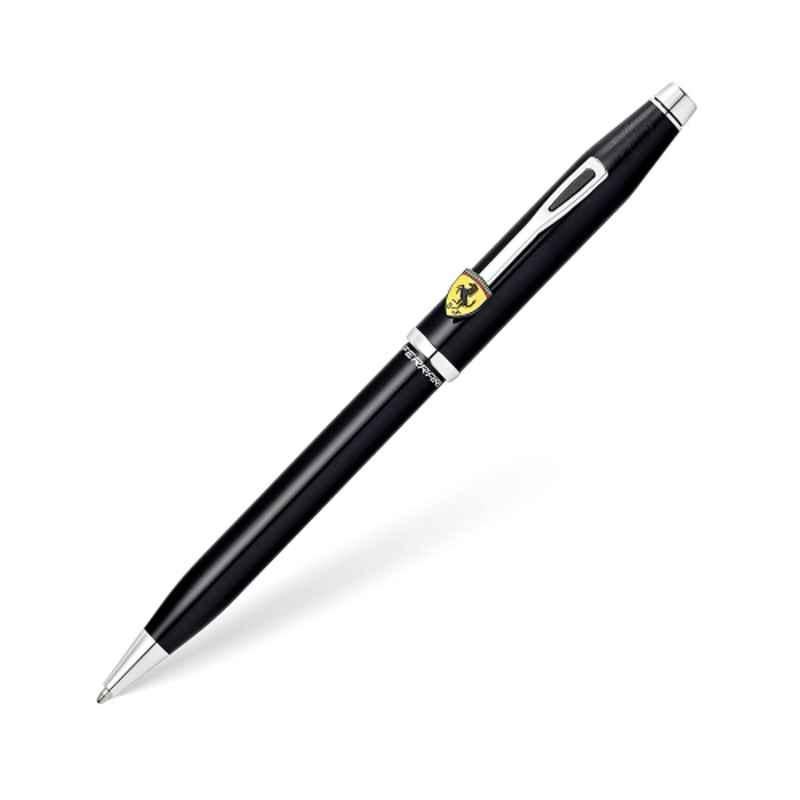 Cross Century II Black Ink Scuderia Ferrari Glossy Black Lacquer Finish Ballpoint Pen with 1 Pc Black Refill Set, FR0082WG-119