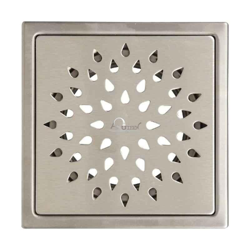 Aquieen Sunflower 15.24x15.24x1.9cm Stainless Steel Silver Floor Drainer Grating for Bathroom