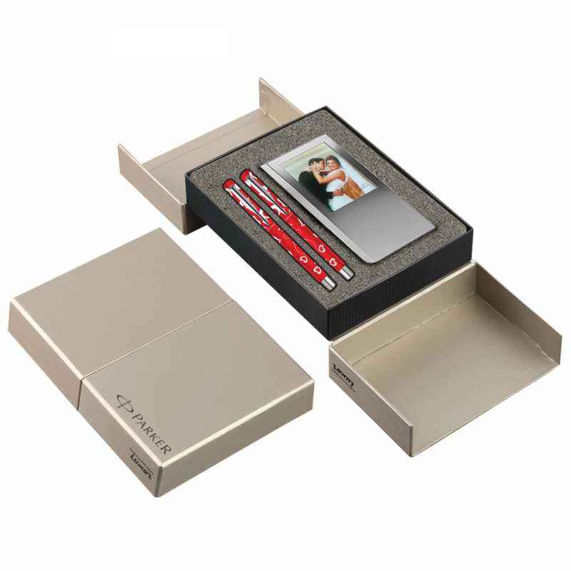 Parker Vector Standard Special Love Edition Roller Ball Pen Set with Photo Frame, 9000022718
