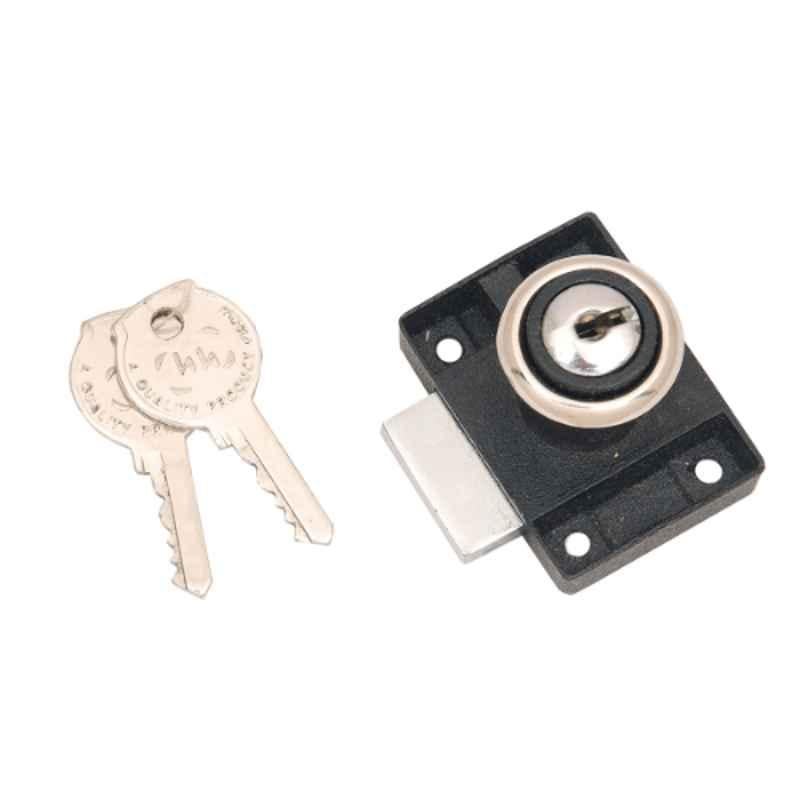 Smart Shophar 25mm Zinc Black Silver Epigone Lock & 2 Keys, 54205-MPLE-BG25 (Pack of 6)