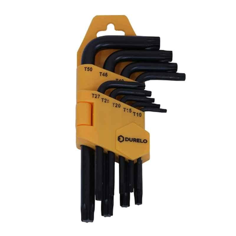 Durelo Chrome Vanadium Steel 9 Pcs Torx Key Set T10 to T50, STK9S