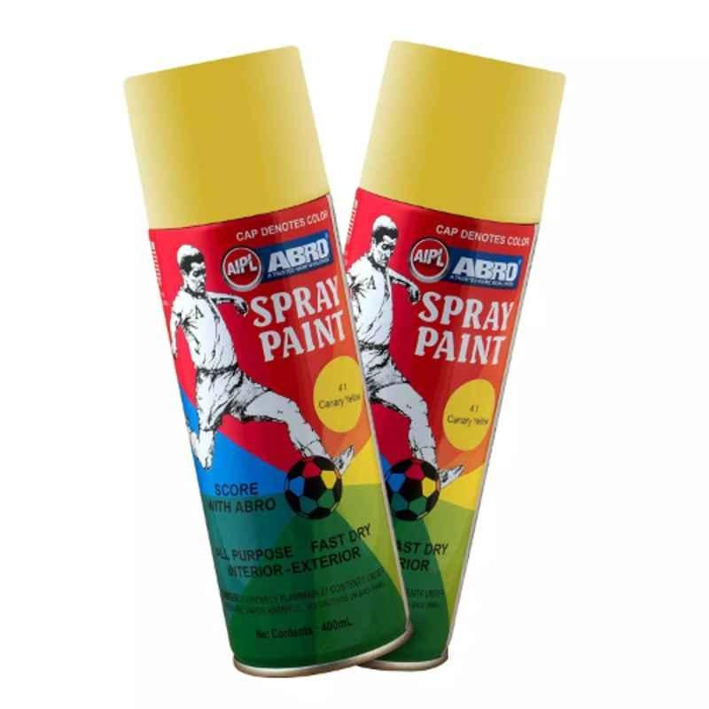 Abro 400 ml Yellow Multipurpose Colour Spray Paint Can for Cars & Bikes, SP-41 (Pack of 2)