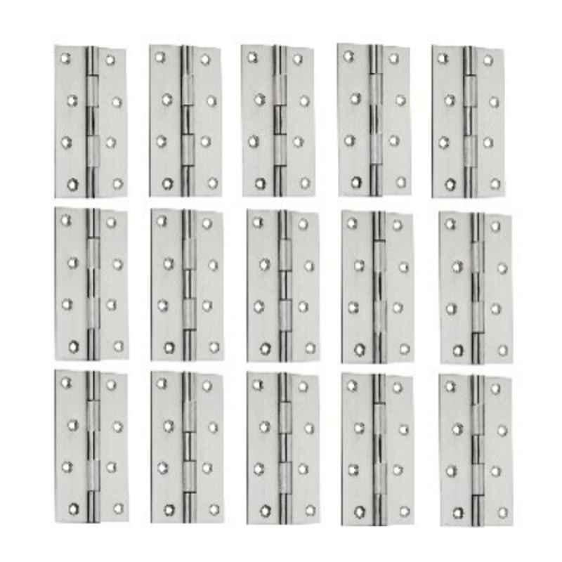 Shri 5 inch Stainless Steel Solid Welded Satin Finish Silver Premium Butt Hinge, 5X12 S-SS (Pack of 15)