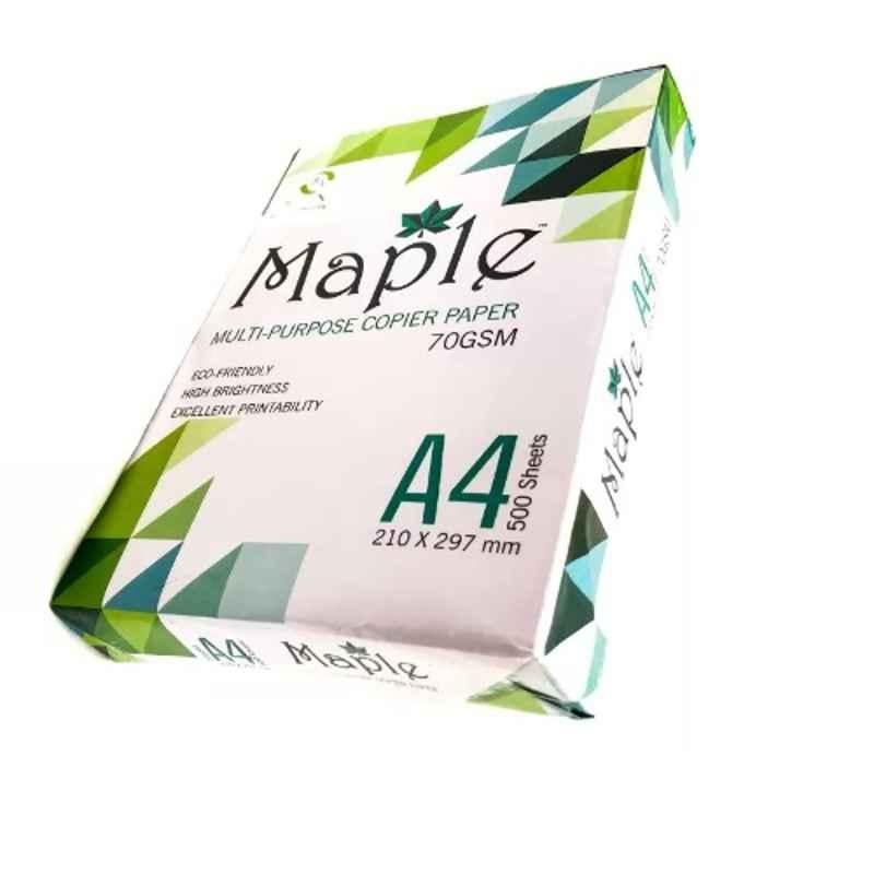 Maple A4 70 GSM 500 Sheets White Copier Paper (Pack of 5)
