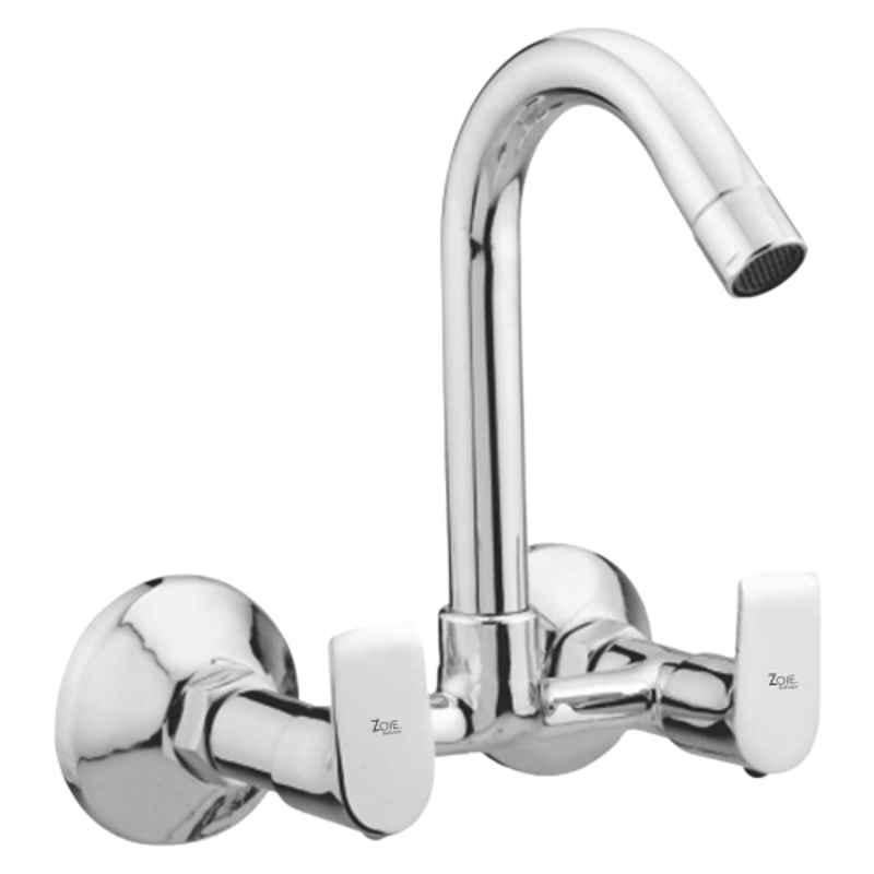Zoie Stonex Brass Silver Chrome Finish Sink Mixer with Swivel Spout, Z27018