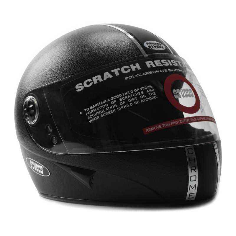 Studds Chrome Black Full Face Helmet, Size (XL, 600 mm)