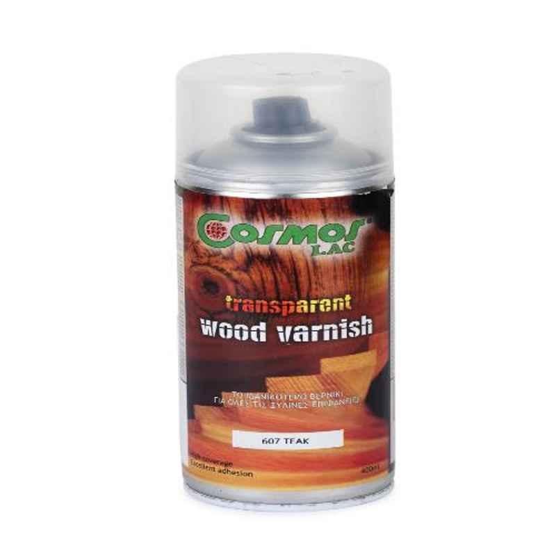 Cosmos 400ml Transparent Teak Wood Varnish Spray Paint, COS-607 (Pack of 6)