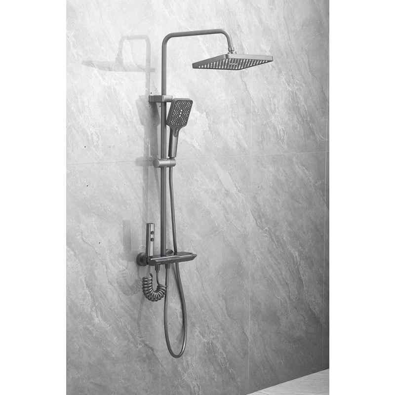 NextGen 4 Function Brass Wall Mounted Digital Shower Set with LED Light, Nx 1