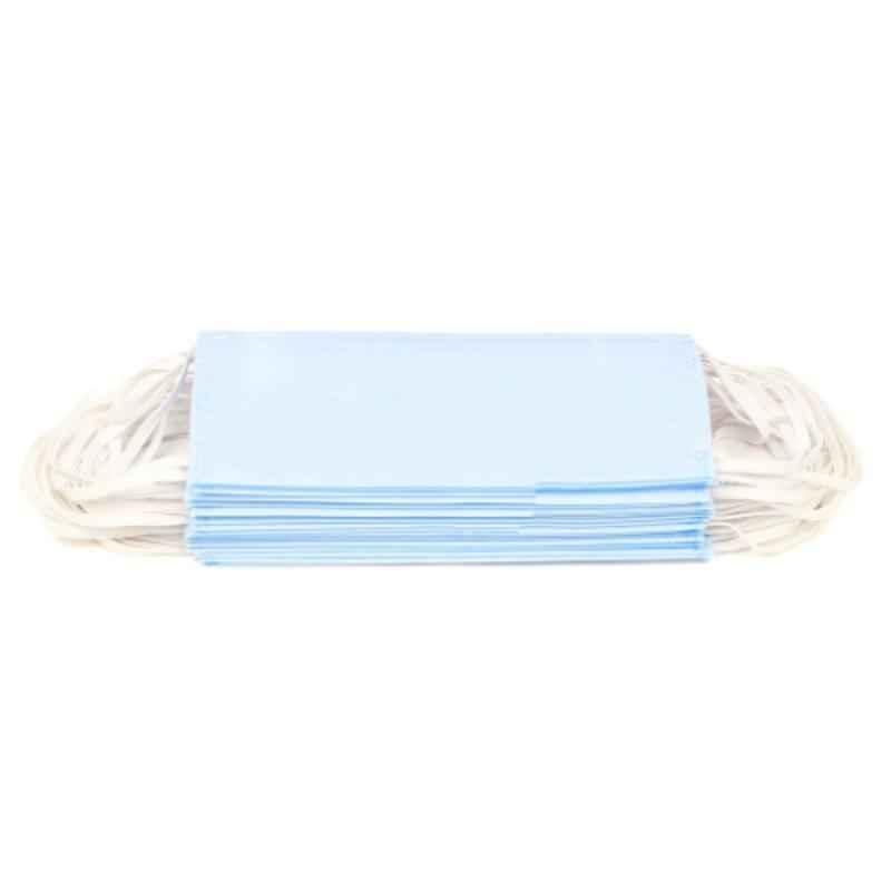 Bonjourretail 3 Ply Non-Woven Disposable Medical Dust Proof Surgical Face Mouth Mask without Nose Pin, BT4001 (Pack of 50)