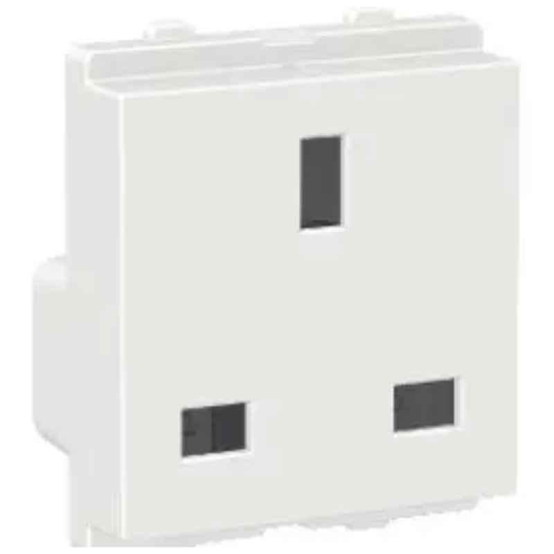 Schneider Electric Clipsal-X CPX13FPSK_WE Socket-Outlet Bs Flat Pin with Shutter 13A White