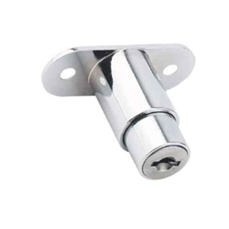 IPSA 19mm Stainless Steel Metallic Plunge Push Lock for Sliding Wardrobe with Key, 14903