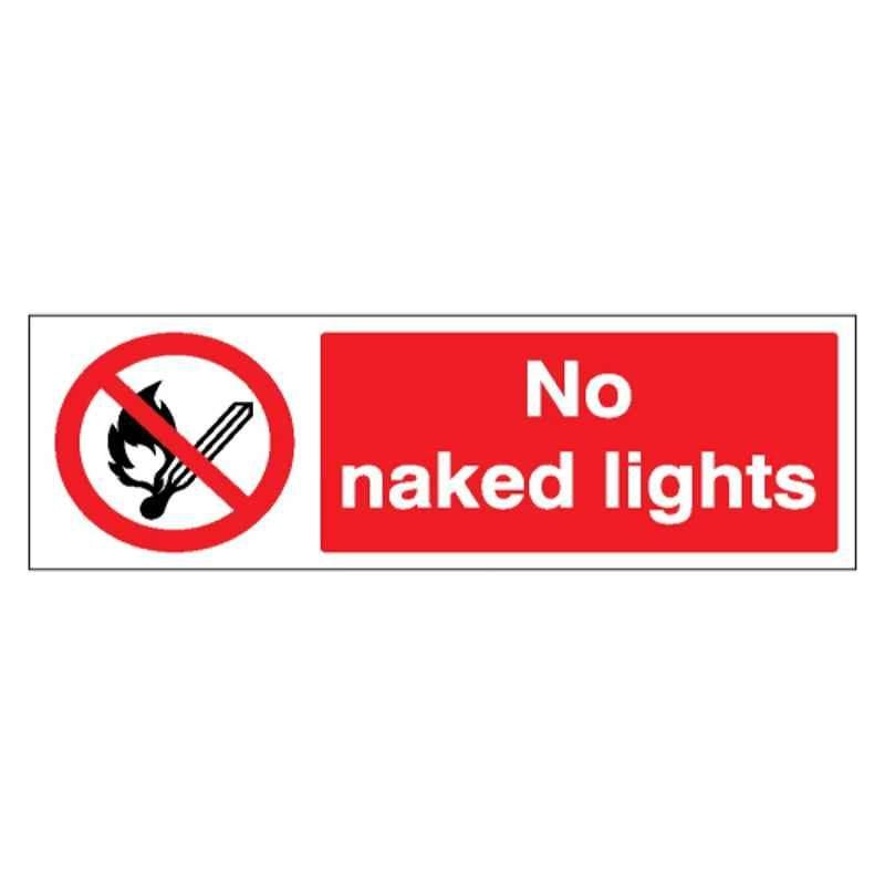 SUNSIGNS 600x200mm Vinyl & Sun Board No Naked Lights Signage, SS0231VNLM1HPIAAM