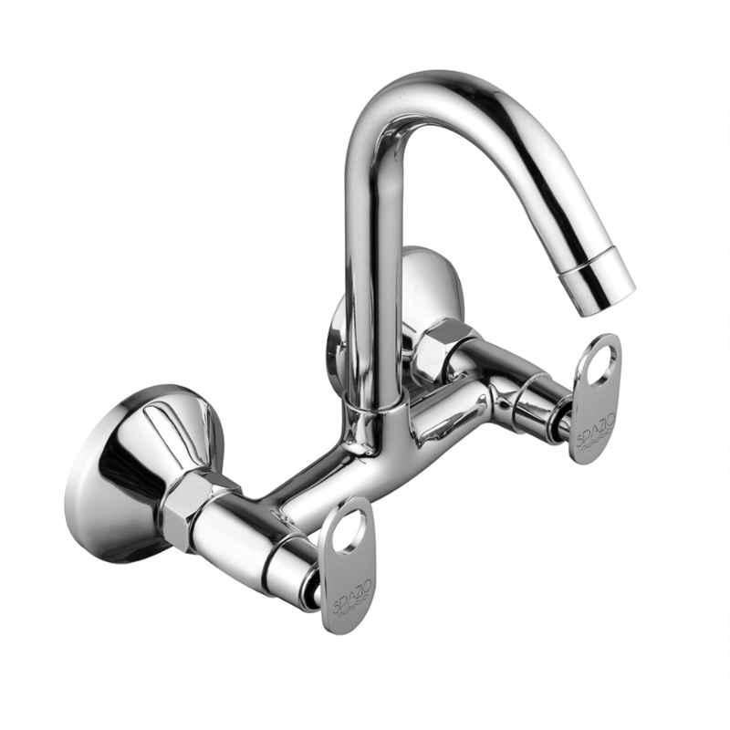 Spazio Brass Sink Mixer Chrome Finish Foam Flow Pillar Cock