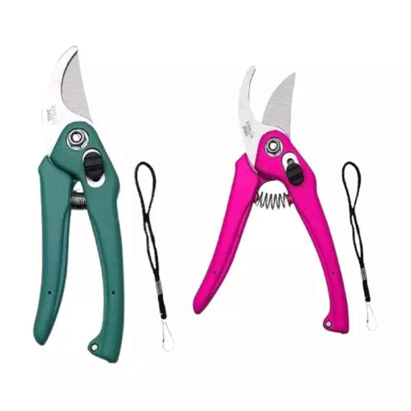 Sky Blue 0.98 inch Iron Bypass Pruner, SBPRUNERMDX0191 (Pack of 2)