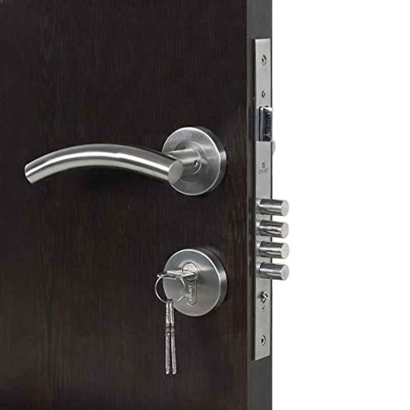 Handle Waala Rose MG1102-R-OSK Stainless Steel Silver One Side Key Mortise Door Lock Set
