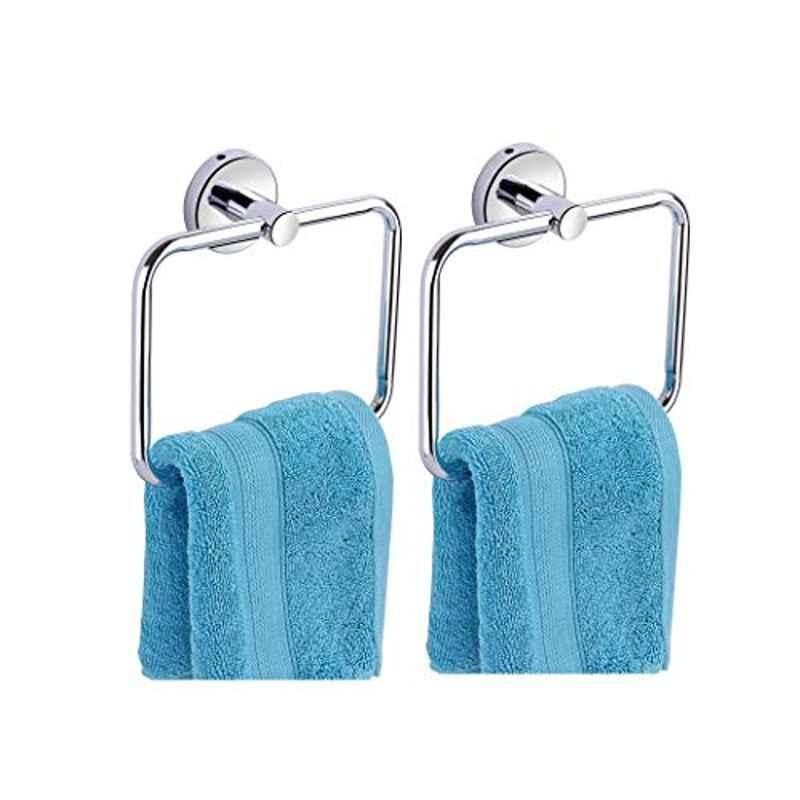 Logger Stainless Steel & Brass Chrome Plated Towel Napkin Ring Holder (Pack of 2)