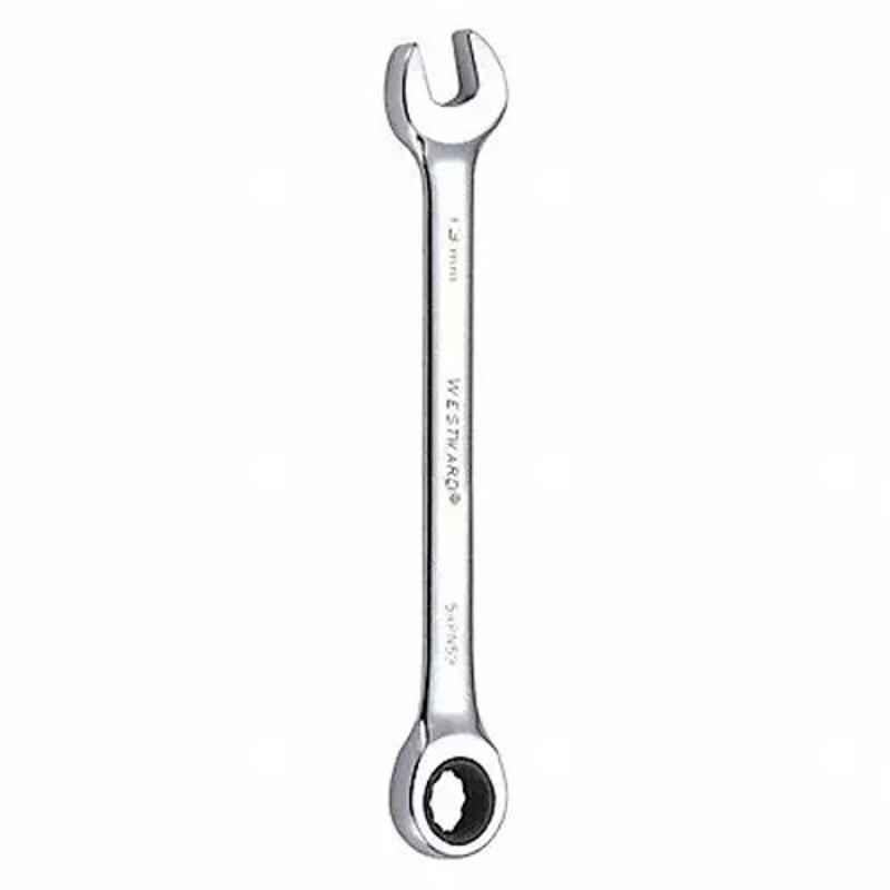 Westward 7 inch Alloy Steel Chrome Ratchet Wrench, 54PN53