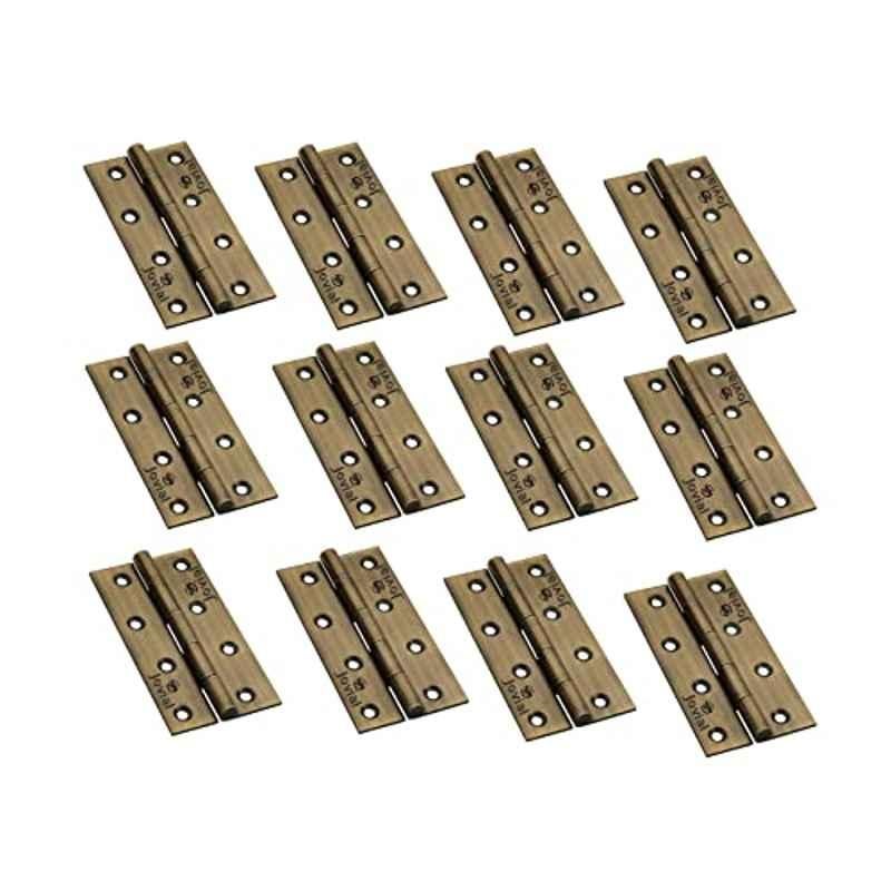 Jovial Lacier 5 inch 12G Stainless Steel Antique Brass Door & Window Butt Hinges (Pack of 12)