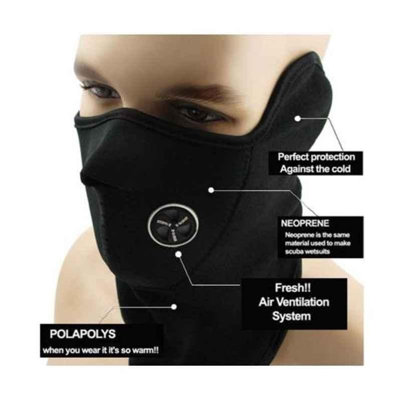 Delhi Deals Black Neck Warmer Half Face Mask for Dust & Sun Protection for Bikers