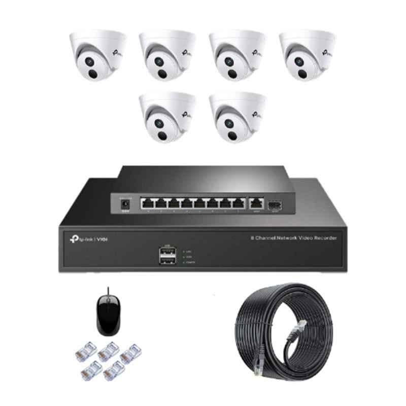 TP-Link VIGI C430I 3MP Indoor Network IP Combo Kit with 8 Channel NVR, 6 Cameras ,10 Port POE Switch, D-LINK 100M LAN Cable & Connectors