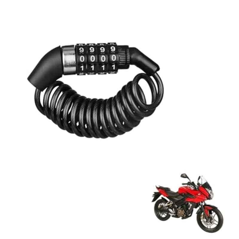 Kozdiko Plastic Black Resettable Password Multi-Use Cable Lock for Bajaj Pulsar AS 220