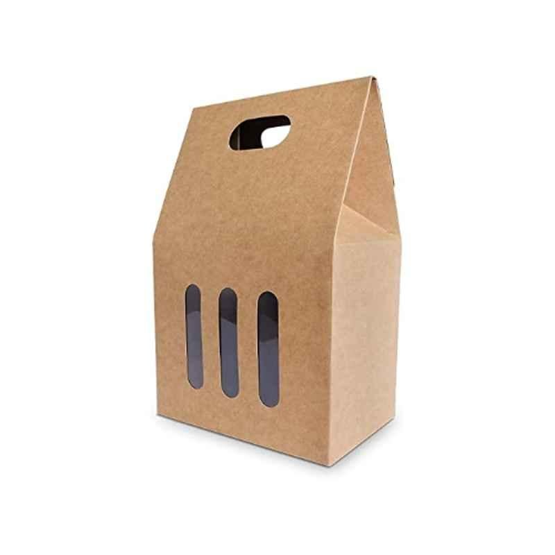 UDBHAV IDDIEN INC 7x6x4.5 inch 300 GSM Brown Kraft Paper Bag, UI-520-25 (Pack of 25)