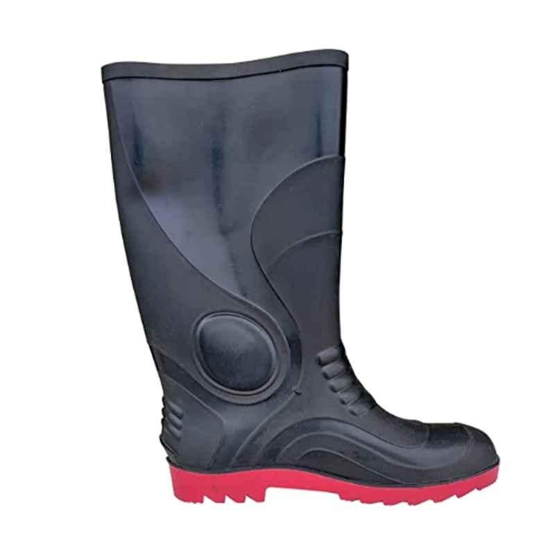 Ladwa PVC Steel Toe Black Men's Safety Gum Boot, Size: 10
