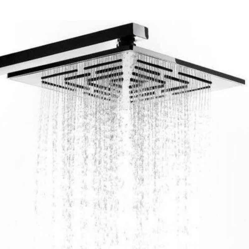 IRIS 10x10 inch Stainless Steel Chrome Finish Overhead Shower with 18 inch Arm