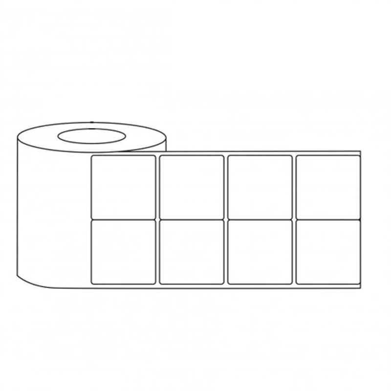 LabelKart 50x50mm Paper White 2UP Chromo Label Roll
