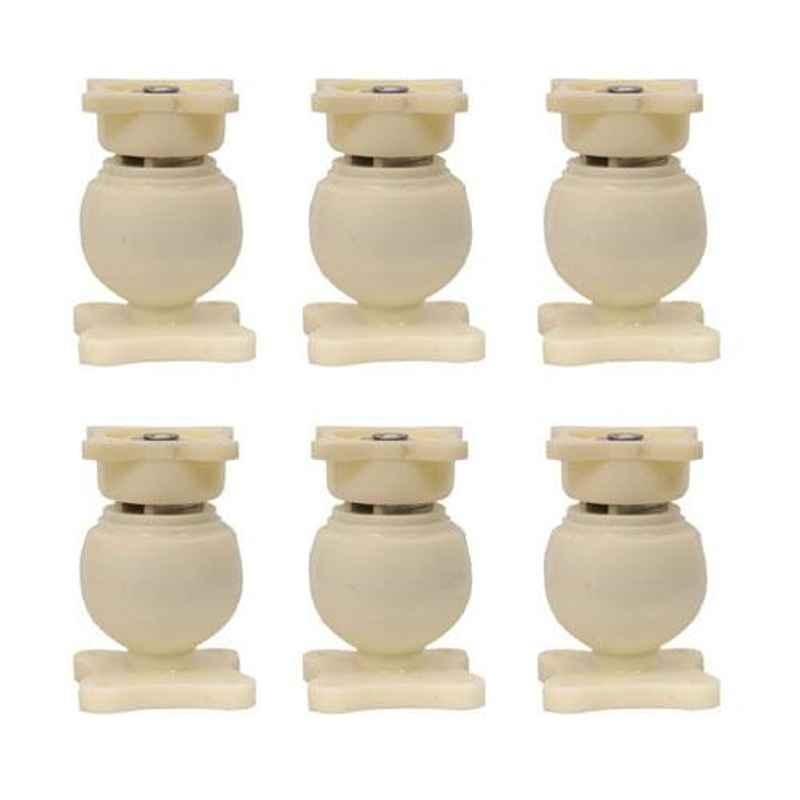 Nixnine Plastic Ivory Magnetic Door Stopper, NO-6_IVR_6PS_A (Pack of 6)
