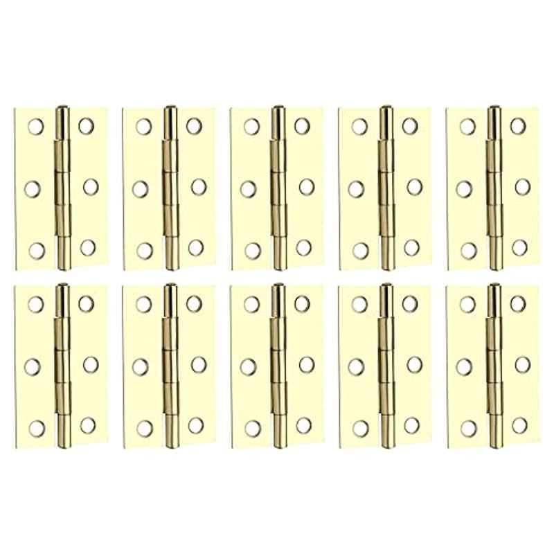 Screwtight 2.5 inch Brass Effect Finish Door & Cabinet Butt Hinge, â€ŽS170104EB-10 (Pack of 10)