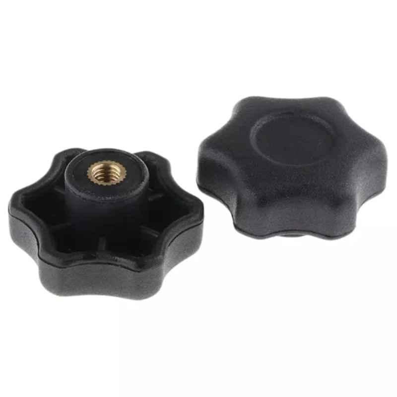 RS Pro M6 Black Multiple Lobes Clamping Knob, 161098