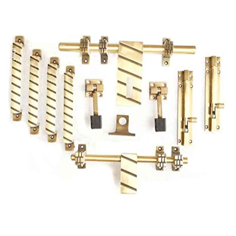 Jovial 10 Pcs Zinc Alloy Antique Brass Double Door Fitting Accessories Kit, DoubleDoor-1015-KT-125