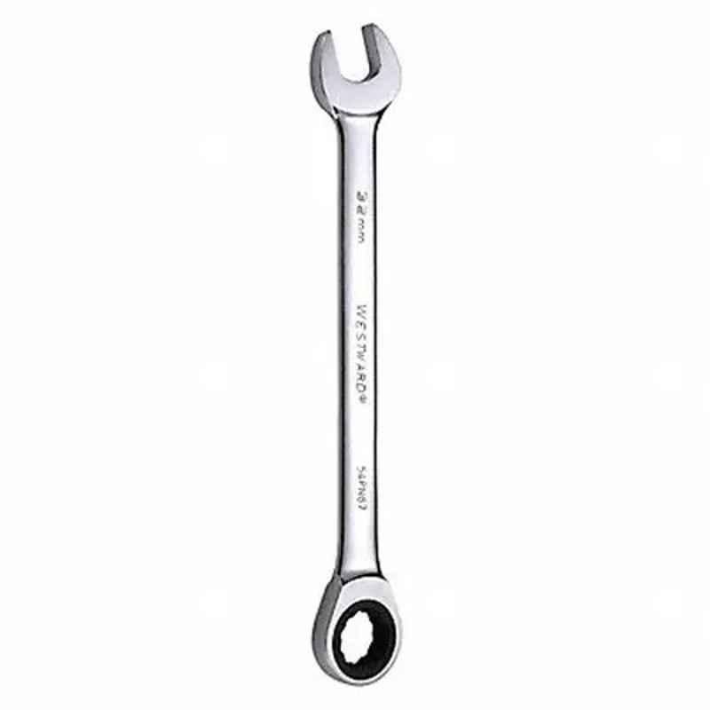 Westward 16-3/4 inch Alloy Steel Chrome Ratchet Wrench, 54PN67
