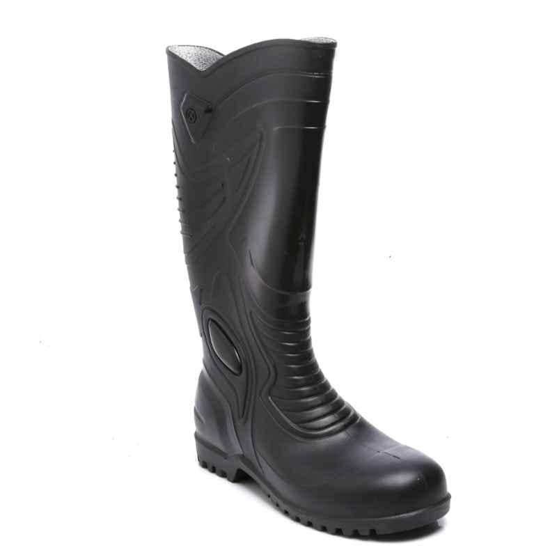 Agarson Supreme Steel Toe High Ankle Black Work Gum Boots, Size: 6