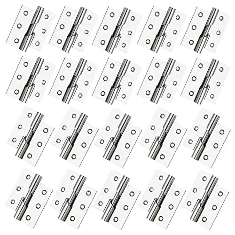 Screwtight 3 inch Iron Chrome Finish Door & Cabinet Rising Butt Hinge, S171001CP-20 (Pack of 20)