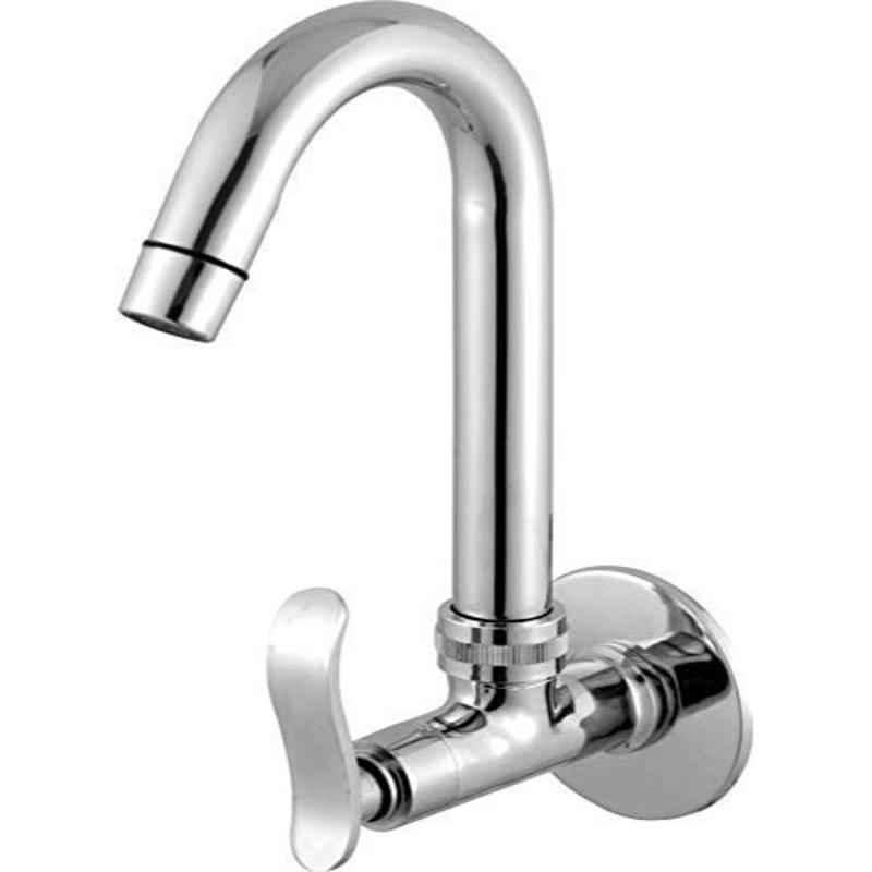 Logger Silver Chrome Plated Kitchen Sink Tap with Flange