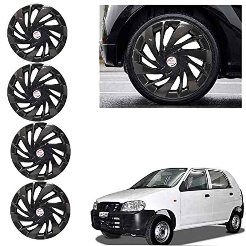 Auto Pearl 4 Pcs 12 inch ABS Black Car Wheel Cover Set for Maruti Suzuki Alto