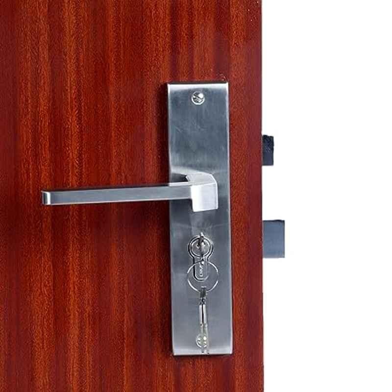 Handle Waala MG306 8 inch 60mm Stainless Steel Satin Finish Cylindrical Plate Both Side Key Mortise Door Lock Set