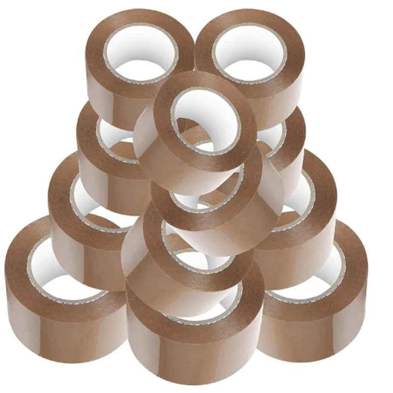 Veeshna Polypack 65m 2 inch Brown Bopp Self Adhesive Tape (Pack of 12)