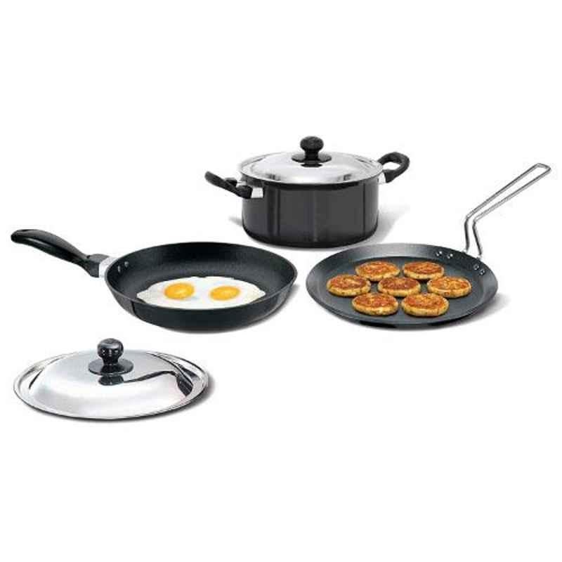 Hawkins Futura 3 Pcs Black Non-Stick Induction Compatible Set, HK-KW-IQS1
