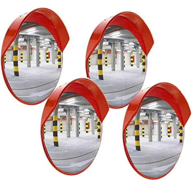 Ladwa 4 Pcs 18 inch Unbreakable Wide Angle Convex Mirror Set with Installation & Adjustable Fixing Bracket