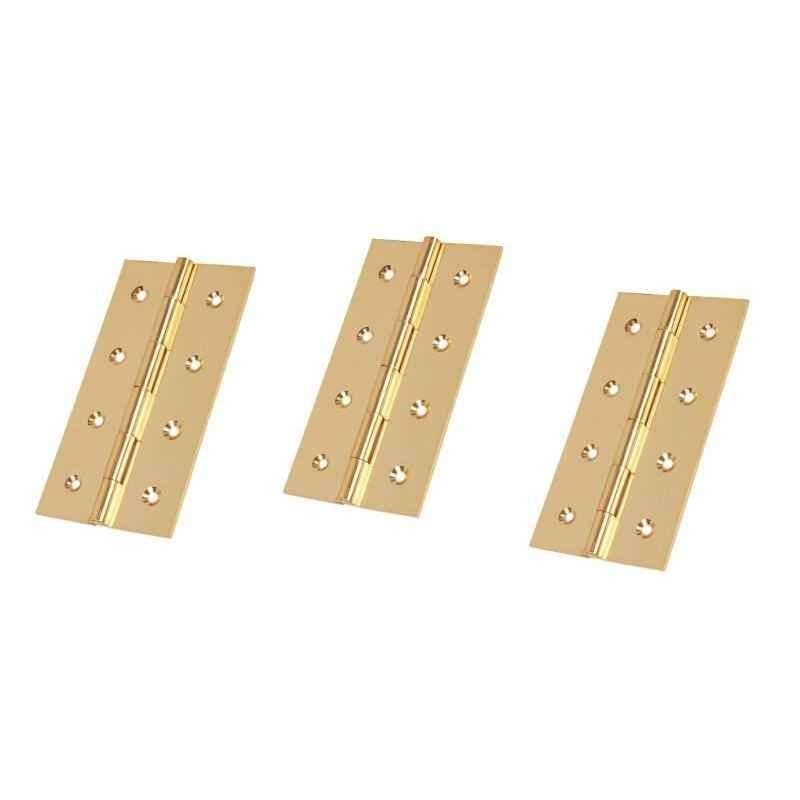 Smart Shophar 4x.75x1.5 inch Brass Gold Butt Hinge, SHA10HG-BUTT-GL4X.75X1.5-P3 (Pack of 3)
