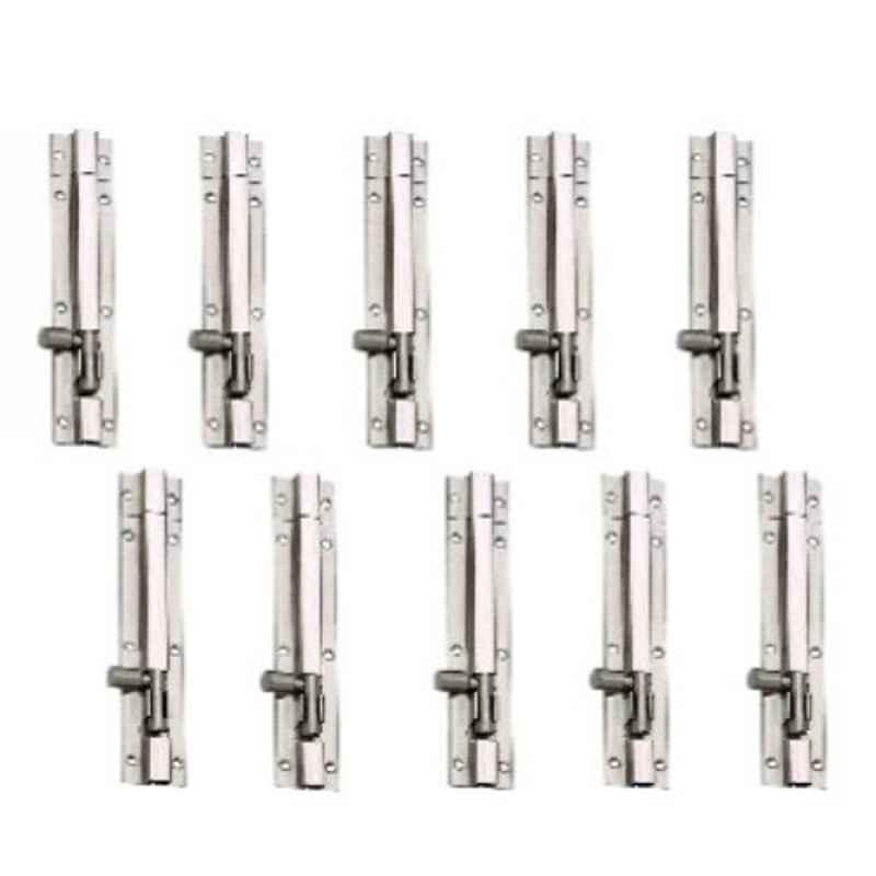 Widoma 6 inch Stainless Steel Two Tone Finish Tower Bolt, M3001610 (Pack of 10)