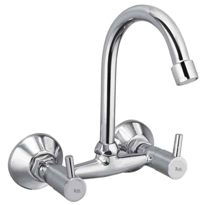 Zoie Mini Brass Silver Chrome Finish Sink Mixer with Swivel Spout, Z20018