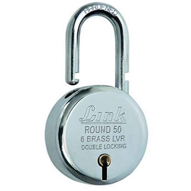 Link 50mm Round Bright Chrome Plated Padlock, L50-LRPL-50