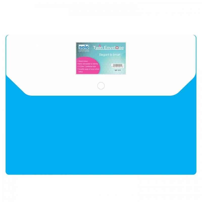Solo FC Blue My Clear Bag with Twin Pocket & Button Closure, MC 212 (Pack of 20)
