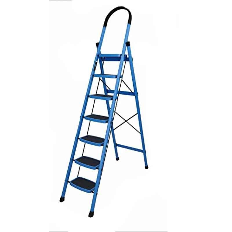 Plantex Alloy Steel Blue 7 Step Anti Skid Ladder