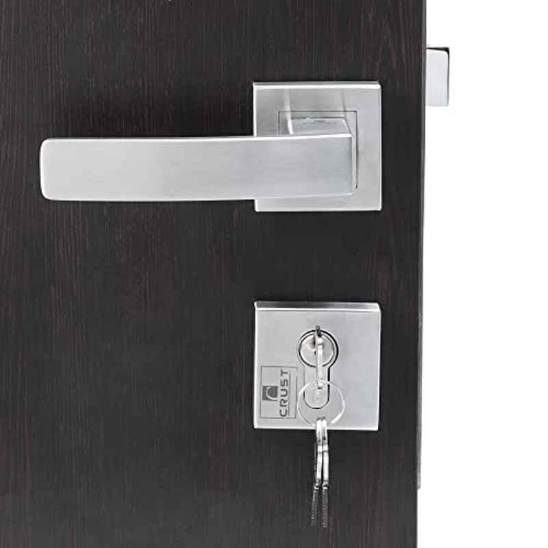 Homexpert Rose LB-10001 Stainless Steel Silver Cylindrical Plate Both Side Key Mortise Door Lock Set