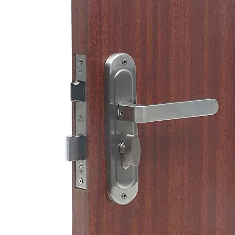 Voltizi â€ŽStainless Steel 304 Matt Satin Finish Heavy Duty Round Plate Mortise Door Lock, LB303